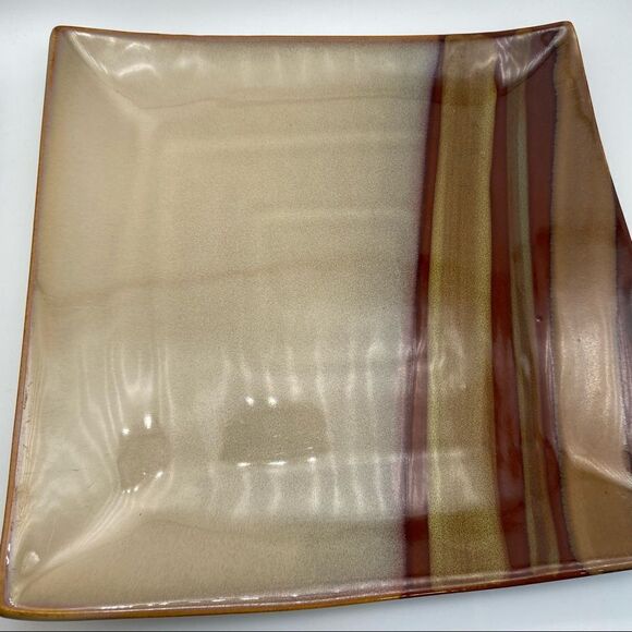 - 3 SANGO AVANTI BROWN Square Large dinner Plates - Picture 9 of 15